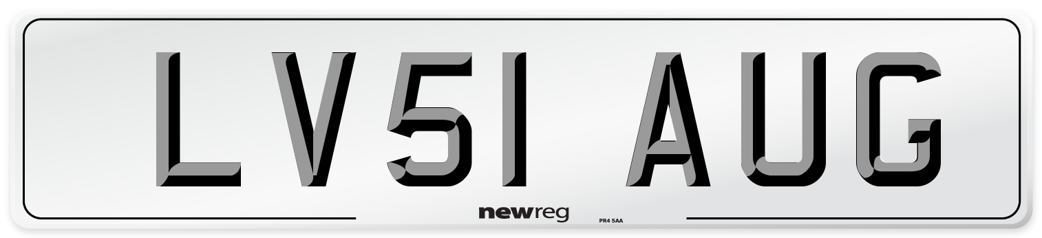 LV51 AUG Number Plate from New Reg